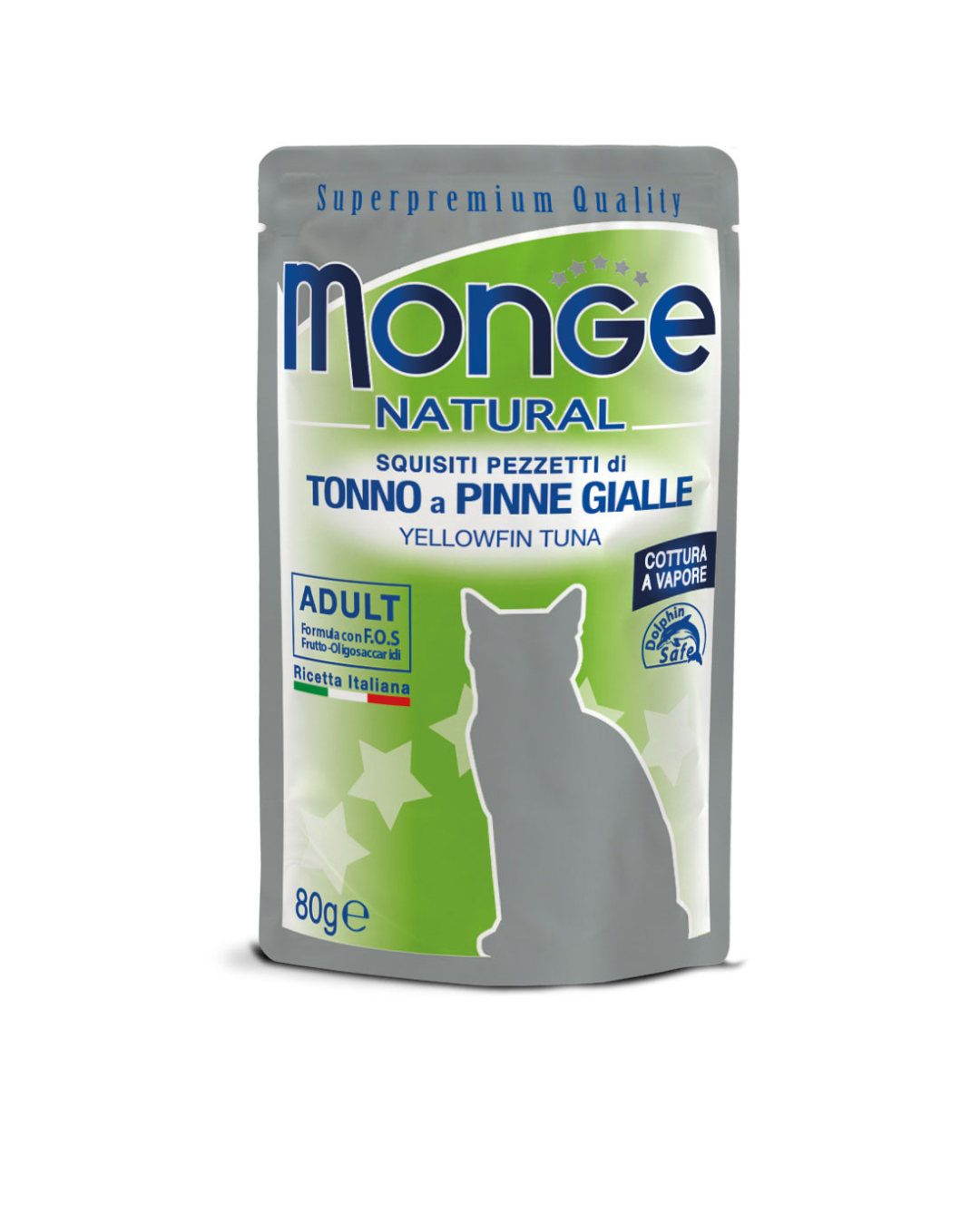 Monge Natural in Busta - Pezzetti di Tonno a Pinne Gialle 80 gr – Adult Cat