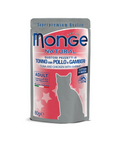 Monge Natural in Busta - Pezzetti di Tonno con Pollo e Gamberi 80 gr – Adult Cat
