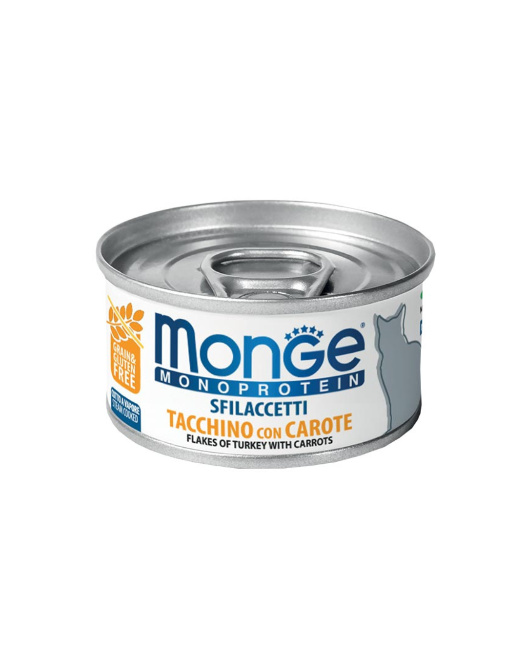 Monge Sfilaccetti Gatto Monoproteici Tacchino e Carote 80gr