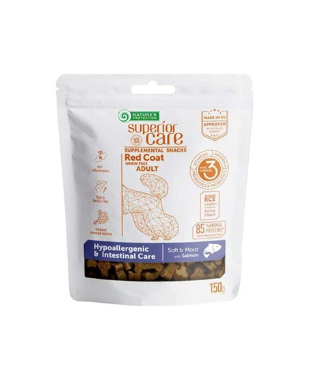 Nature's Protection - Superior Care Snack Red Coat Dog - Hypoallergenic  Intestinal Care Grain Free - Salmone 150 gr
