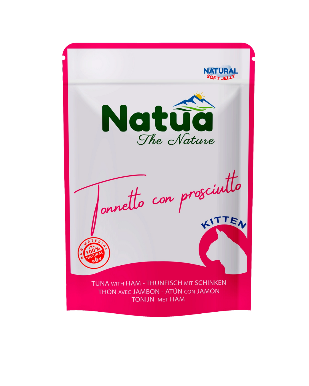 Natua - Umido per Gatti - Kitten Pollo con Prosciutto 70gr