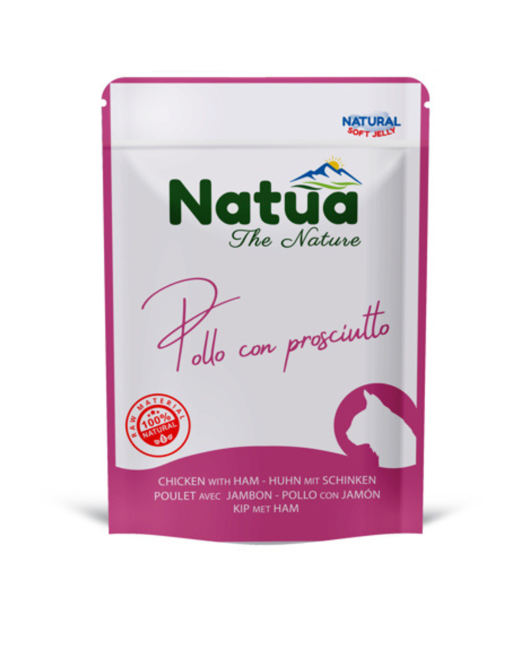 Natua - Umido per Gatti - Pollo con Prosciutto 70gr