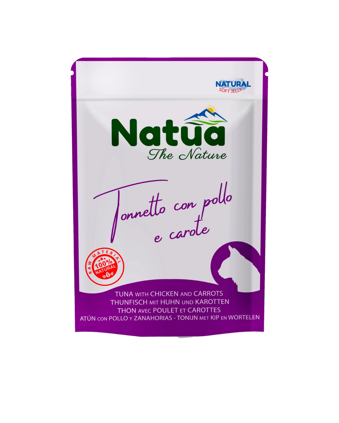 Natua - Umido per gatti - Tonnetto con Pollo e Carote 70 g