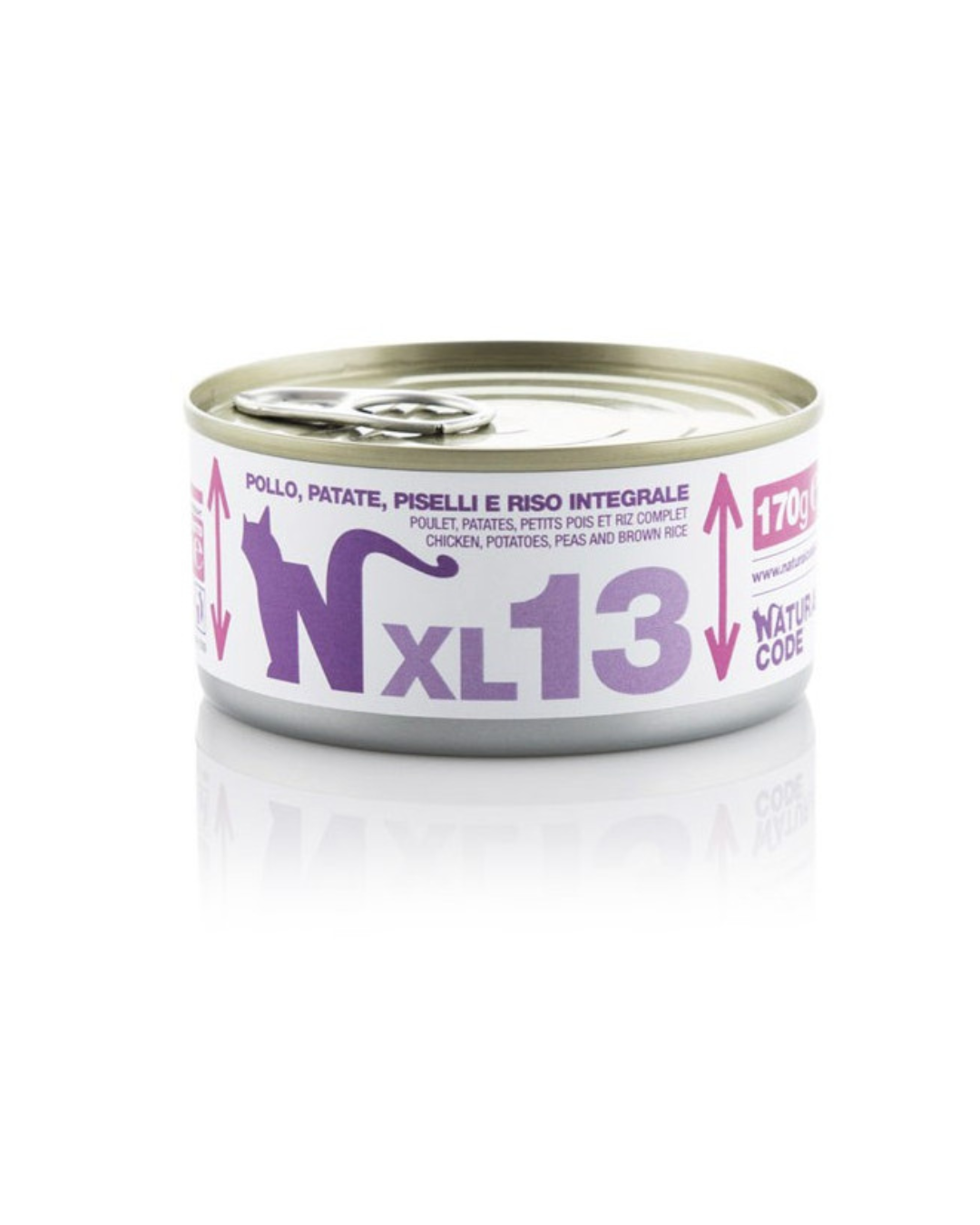 Natural Code - Gatto XL 13 Lattina Pollo, Patate, Piselli e Riso Integrale 170gr