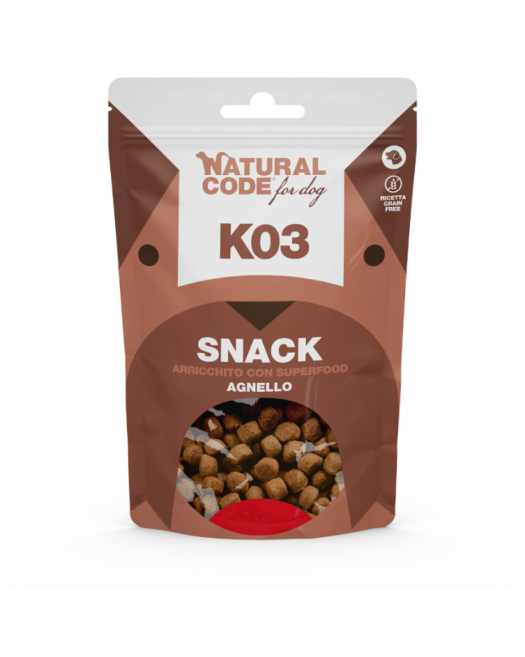 Natural Code - K03 Snack Dog Superfood Agnello 120gr