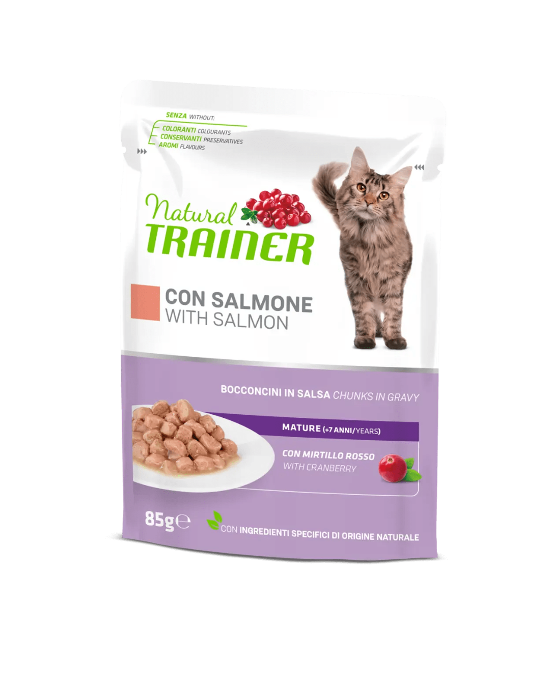 Natural Trainer - Bocconcini in Salsa Gatto Mature Salmone 85gr