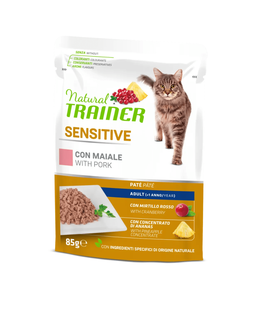 Natural Trainer - Bocconcini in Salsa Gatto Sensitive Maiale 85gr