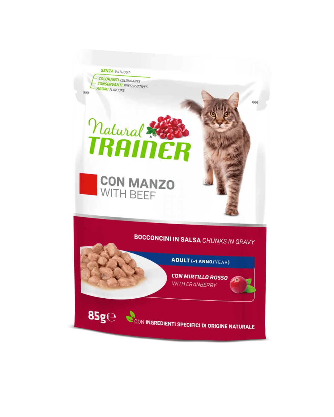 Natural Trainer - Bocconcini in salsa Gatto Adulto - Manzo 85gr