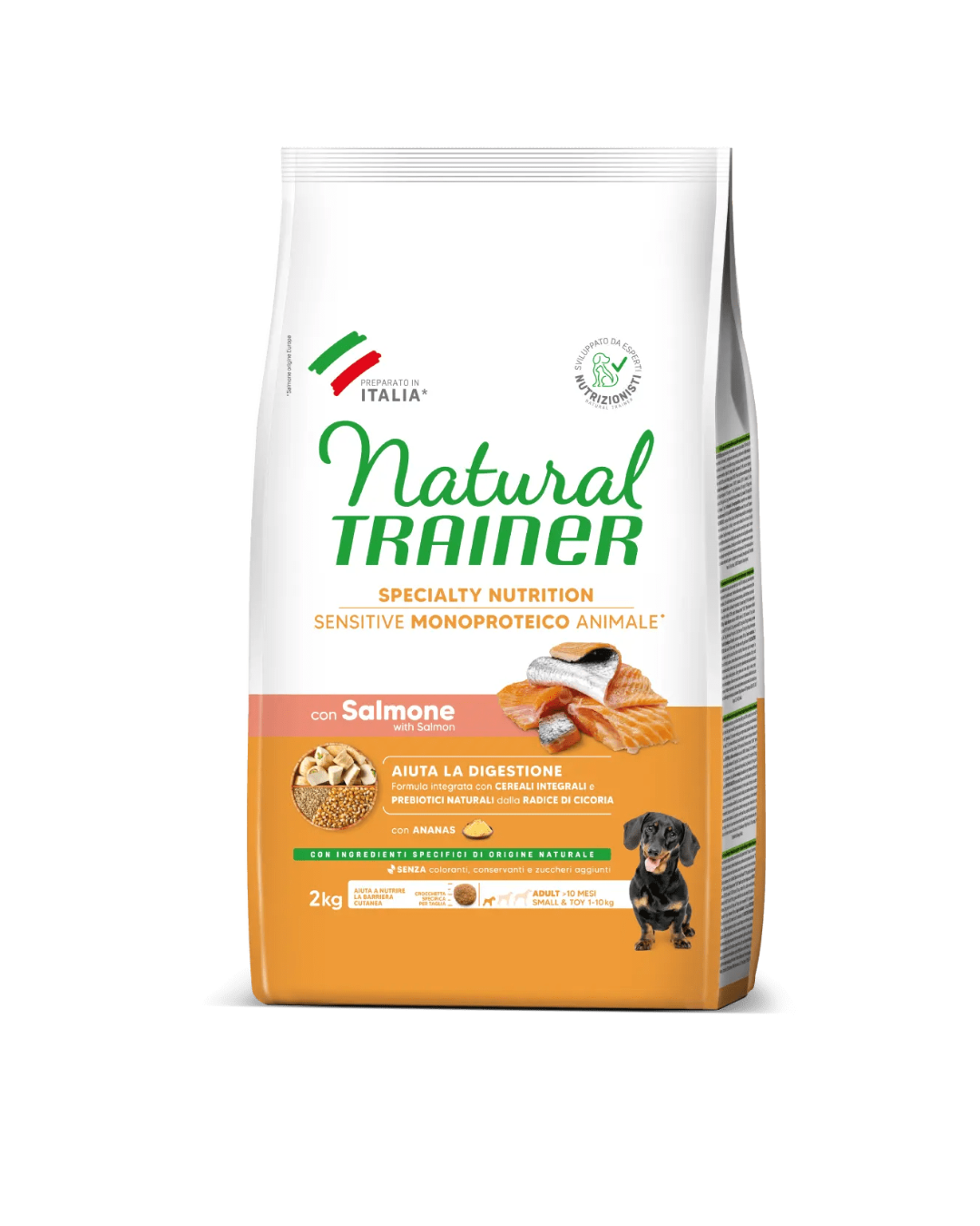 Natural Trainer - Cane Adulto Sensitive No Glutine - Salmone e Cereali Integrali 2kg