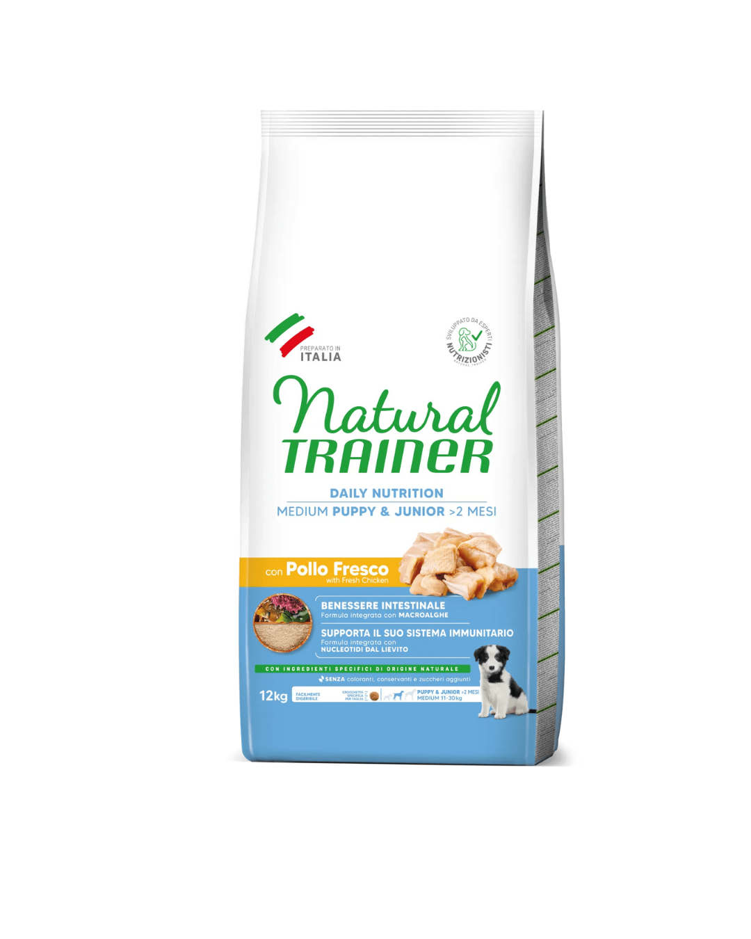 Natural Trainer - Cane Medium / Puppy and Junior - Pollo e Riso 12 kg