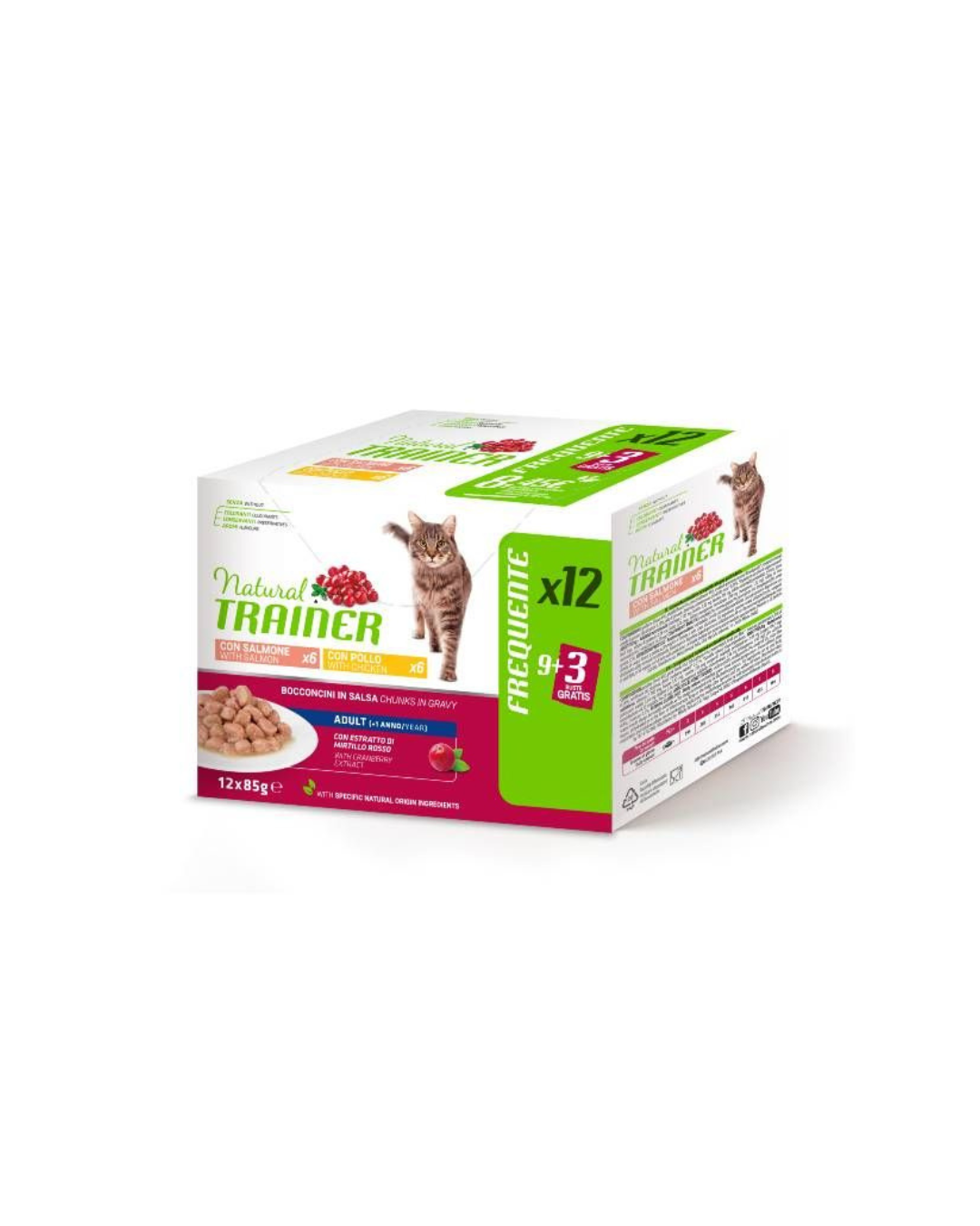 Natural Trainer - Adult Cat Multipack Sachets x12 - Salmon and Chicken 85gr x 12