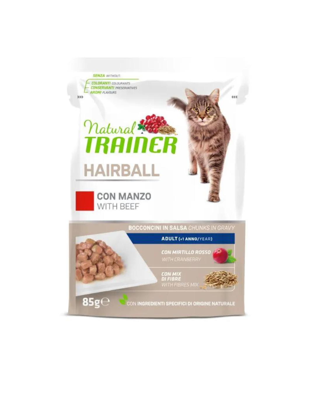 Natural Trainer - Adult Hairball Cat - Beef 85gr