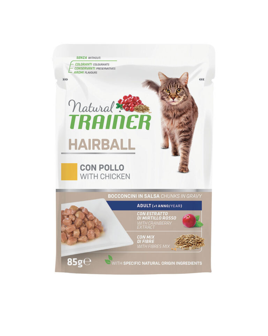 Natural Trainer - Adult Hairball Cat - Chicken 85gr