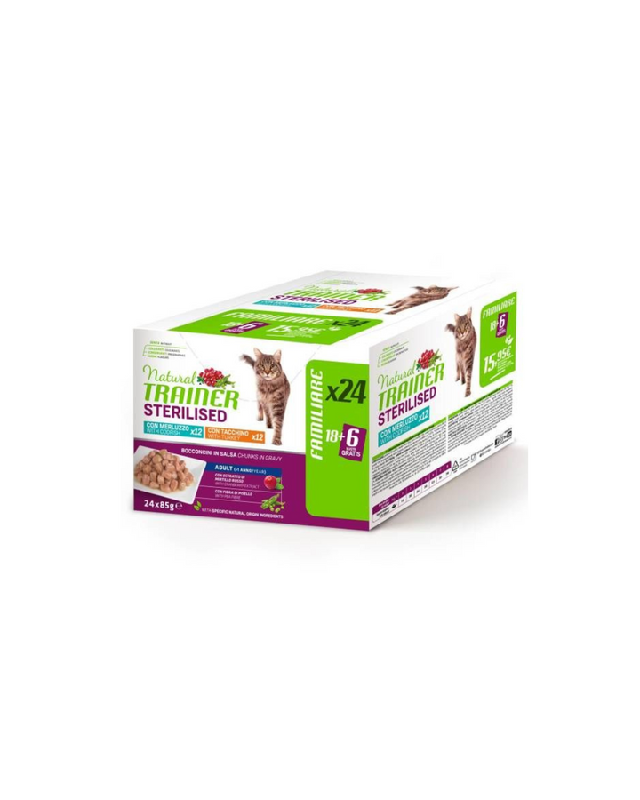 Natural Trainer - Adult Cat - Offer Multipack Sachets x48 - Multiflavor 85gr