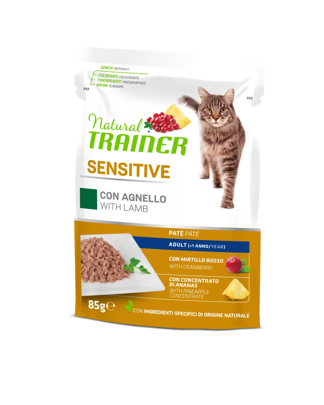 Natural Trainer - Gatto Adult Sensitive - Agnello 85gr