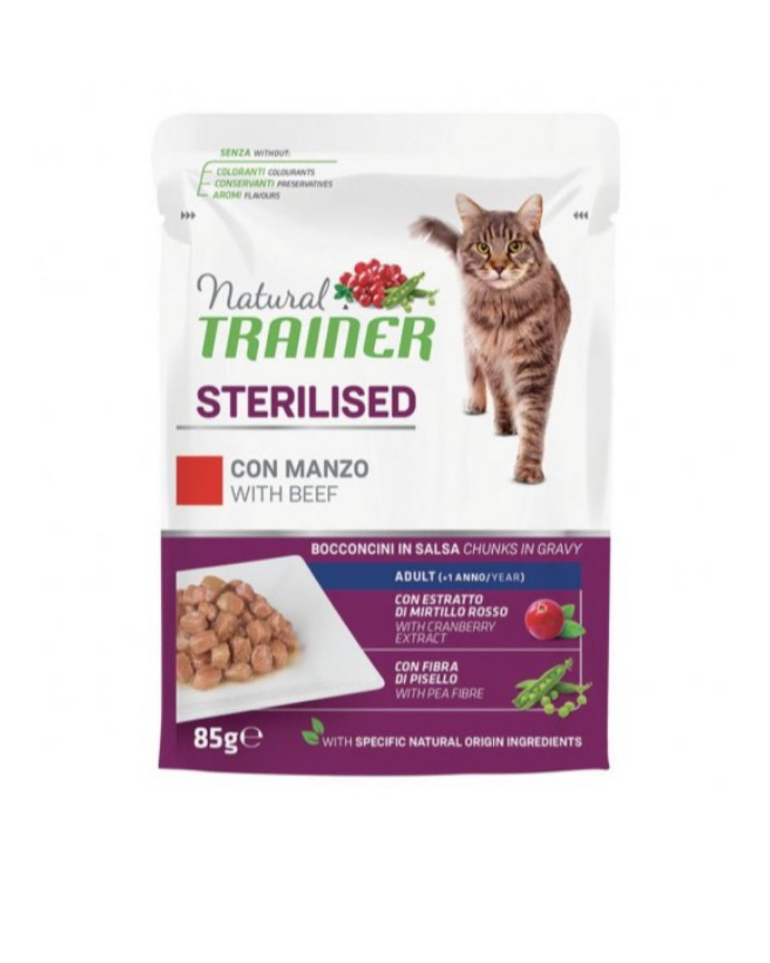 Natural Trainer - Adult Sterilized Cat - Beef 85gr