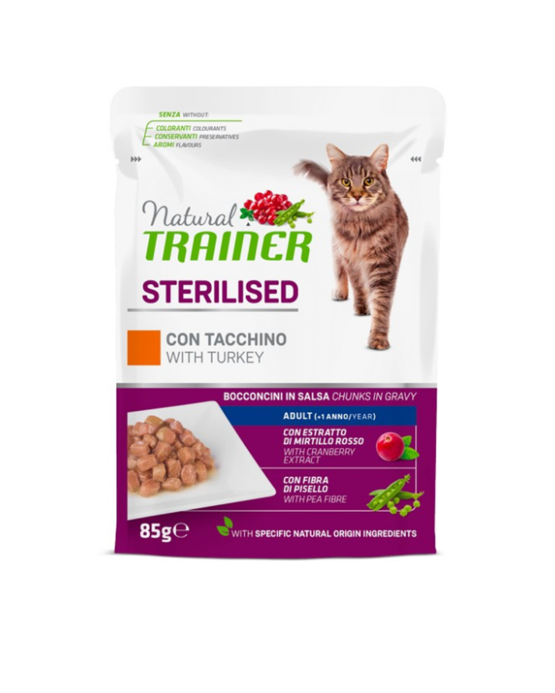 Natural Trainer - Adult Sterilized Cat - Turkey 85gr