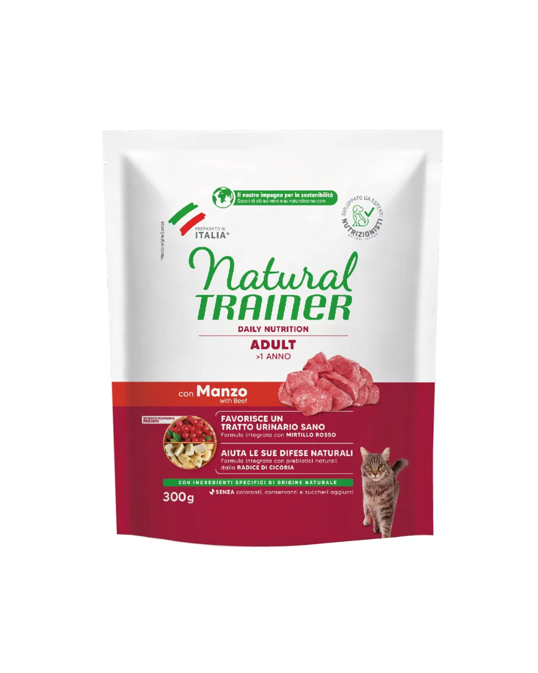 Natural Trainer - Gatto Adulto Con manzo 300gr