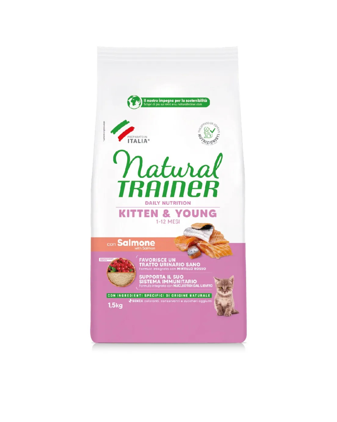 Natural Trainer - Kitten Mantenimento - Salmone 1,5kg