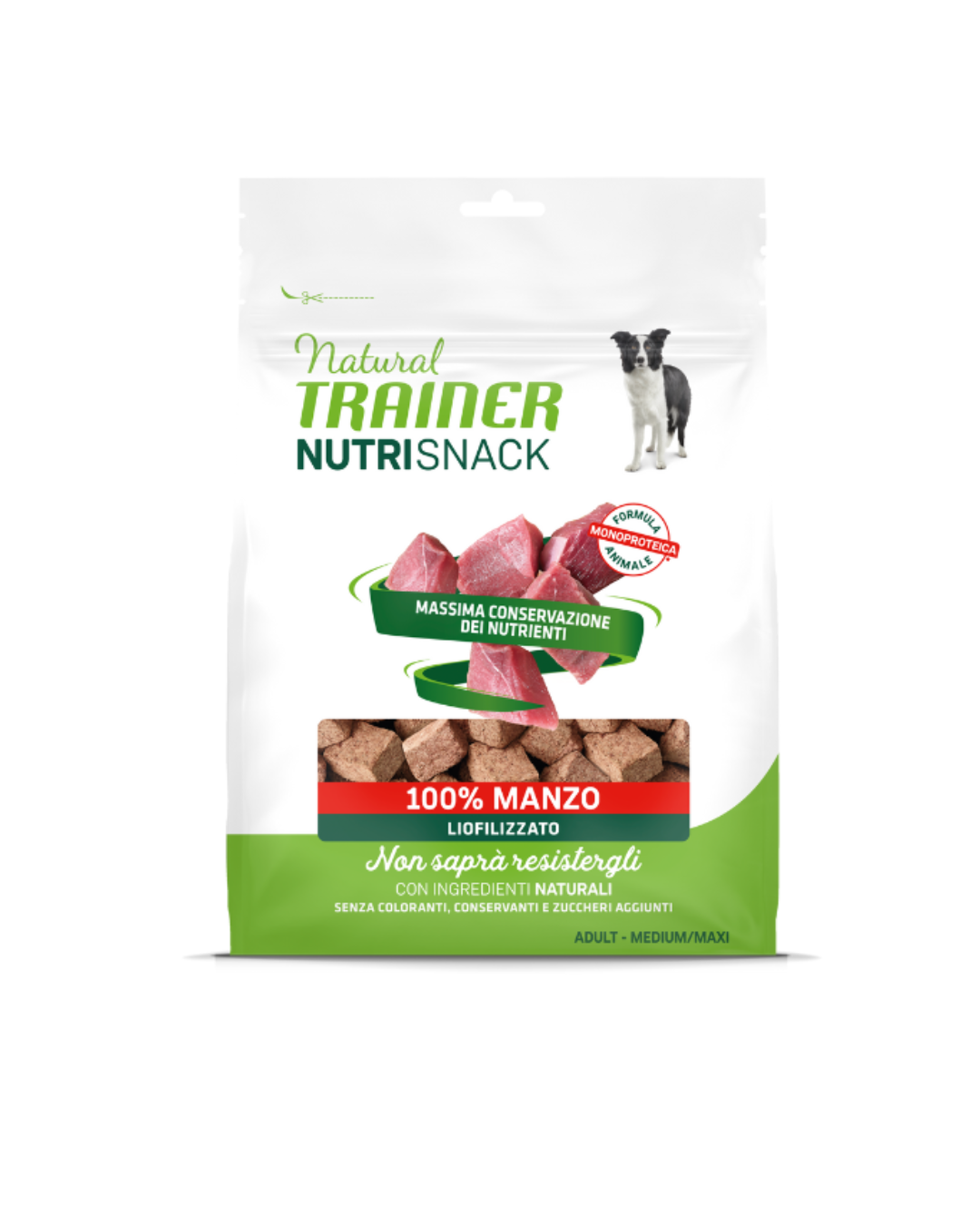 Natural Trainer - NutriSnack Cane Cucciolo e Adulto - 100% Manzo Liofilizzato 50 gr