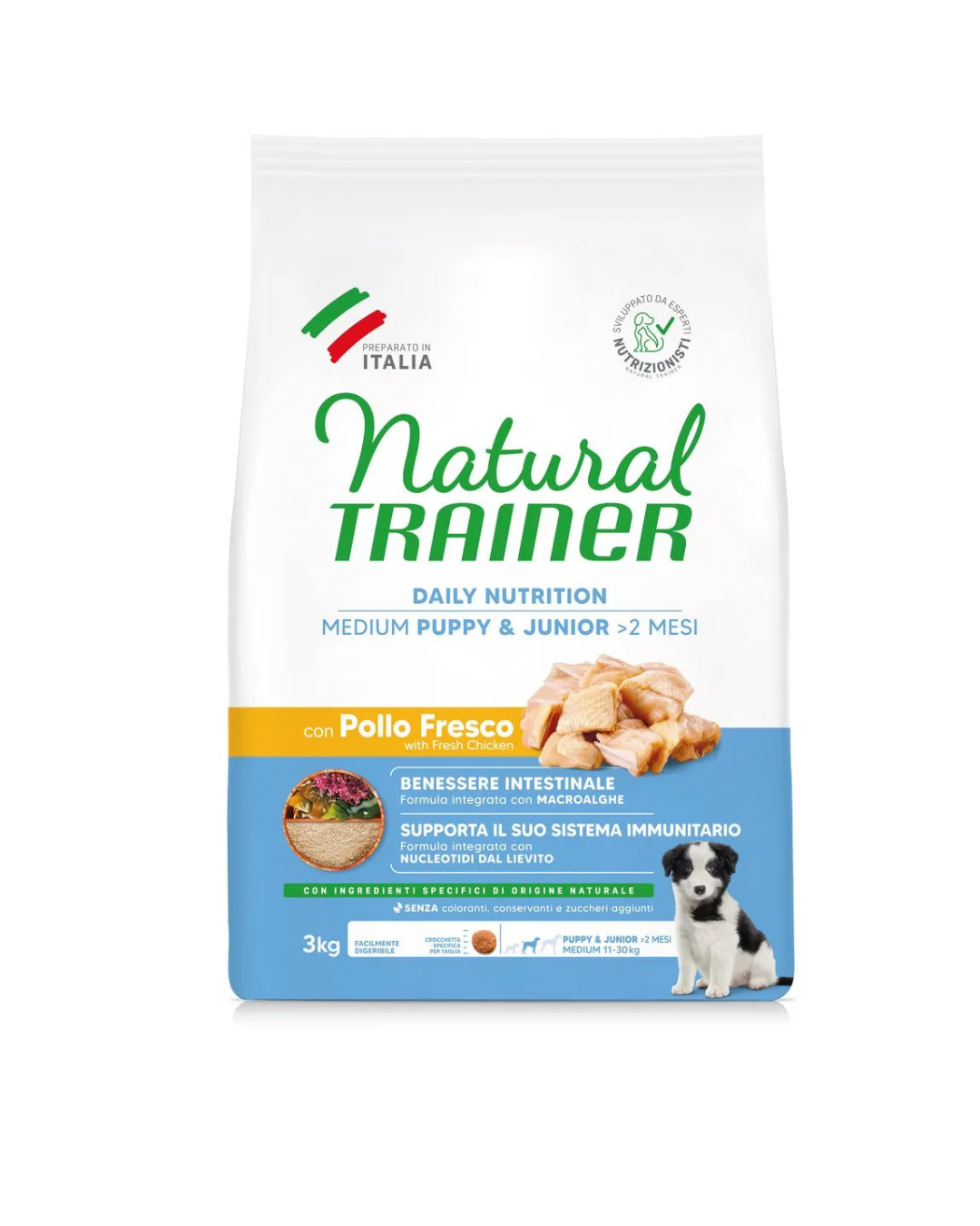 Natural Trainer - Puppy & Junior Medium - Pollo e Riso 3kg
