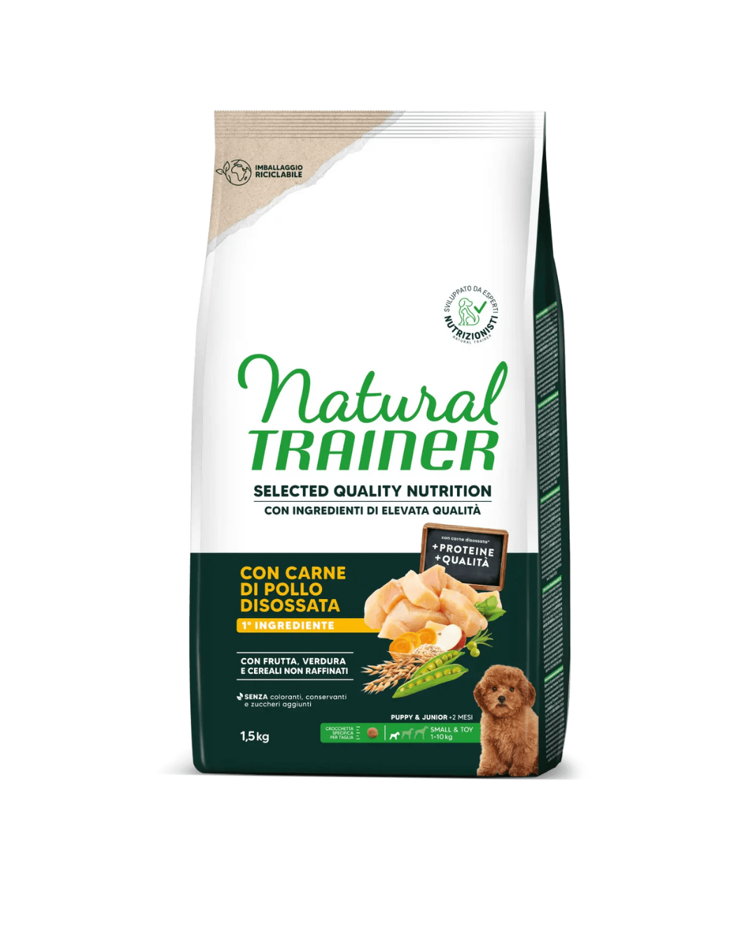 Natural Trainer - Selected Quality Nutrition per Cani Puppy &amp; Junior - Pollo 1,5kg