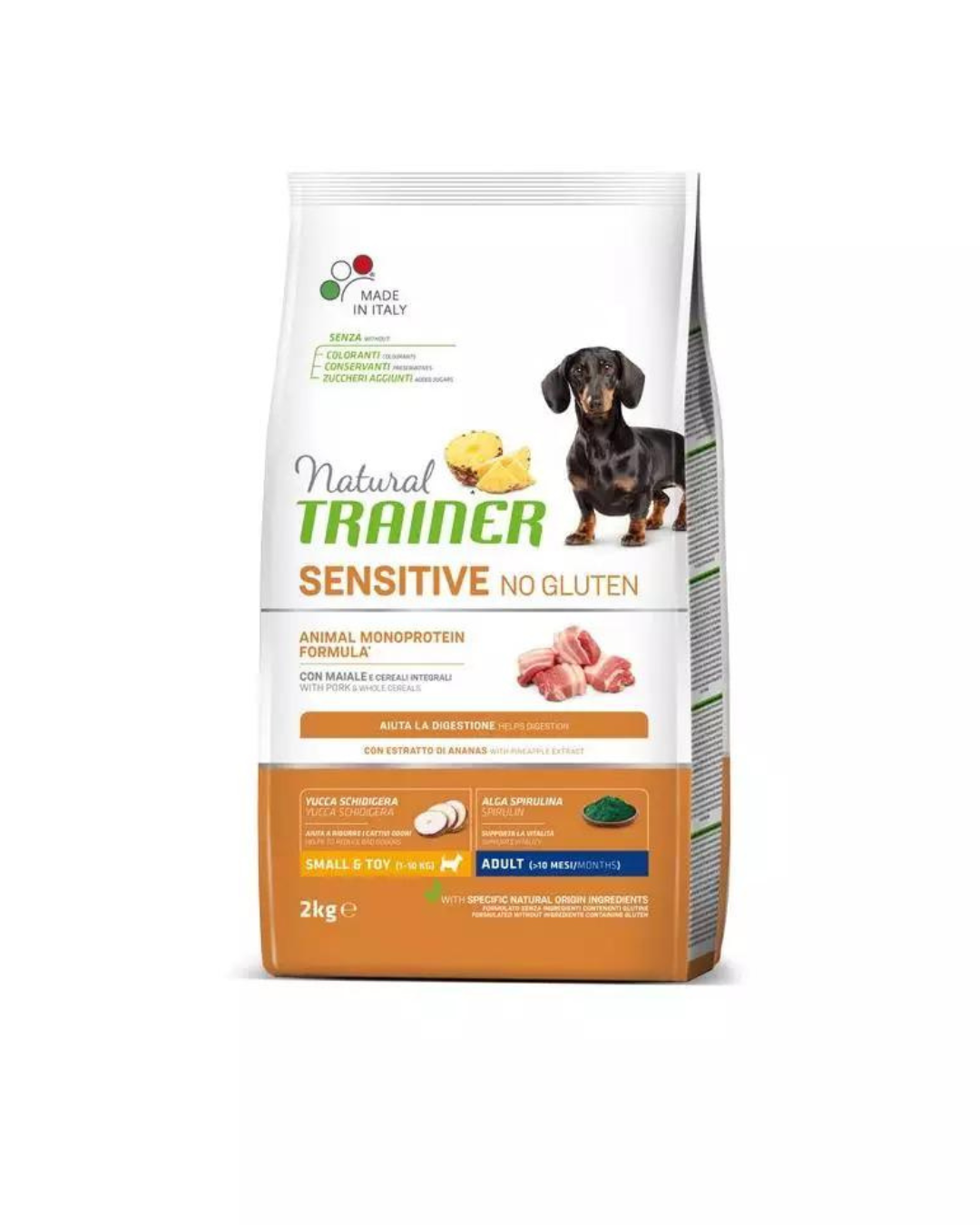 Natural Trainer - Sensitive No Gluten Adult Mini - With Pork 2kg