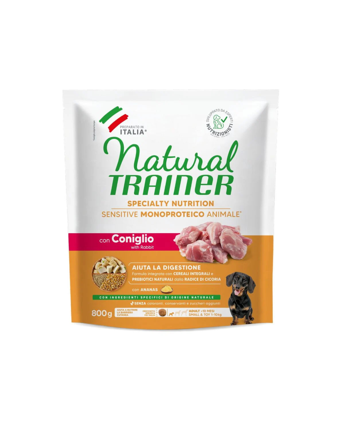 Natural Trainer - Sensitive No Gluten Small&amp;Toy Coniglio 800gr