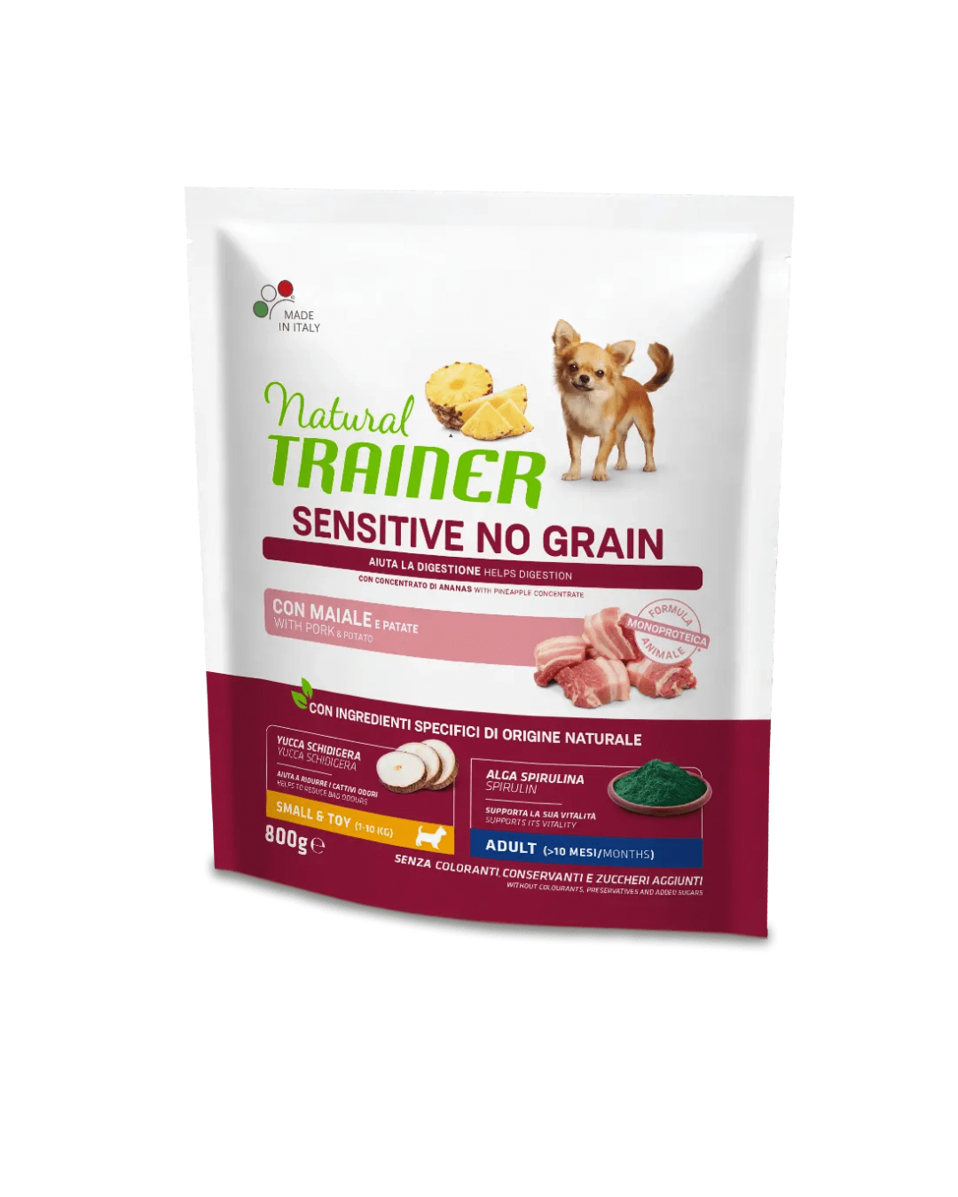 Natural Trainer - Sensitive No Grain Adult Mini Maiale 800gr