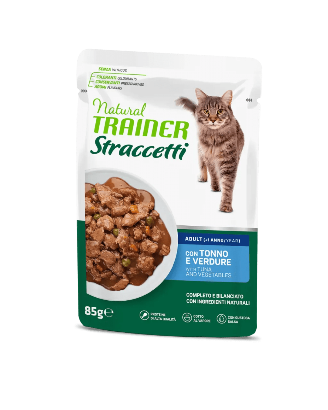 Natural Trainer - Straccetti per Gatto Con Tonno e Verdure - 85 gr