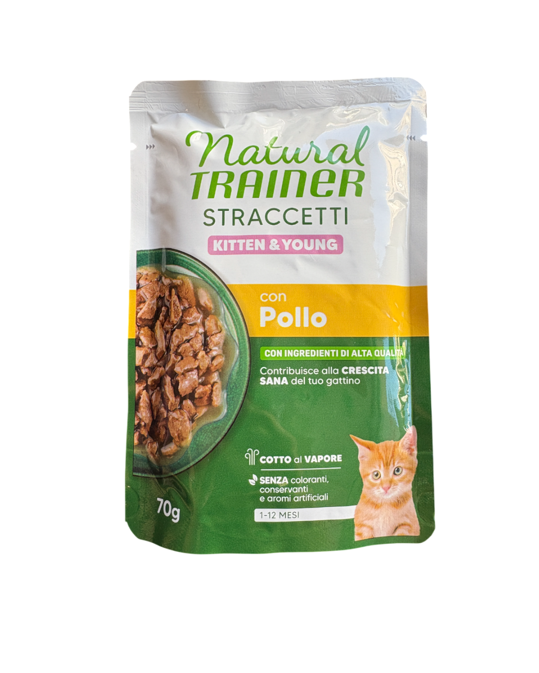 Natural Trainer - Straccetti per Gatto Cucciolo (Kitten & Young) con Pollo - 85 gr
