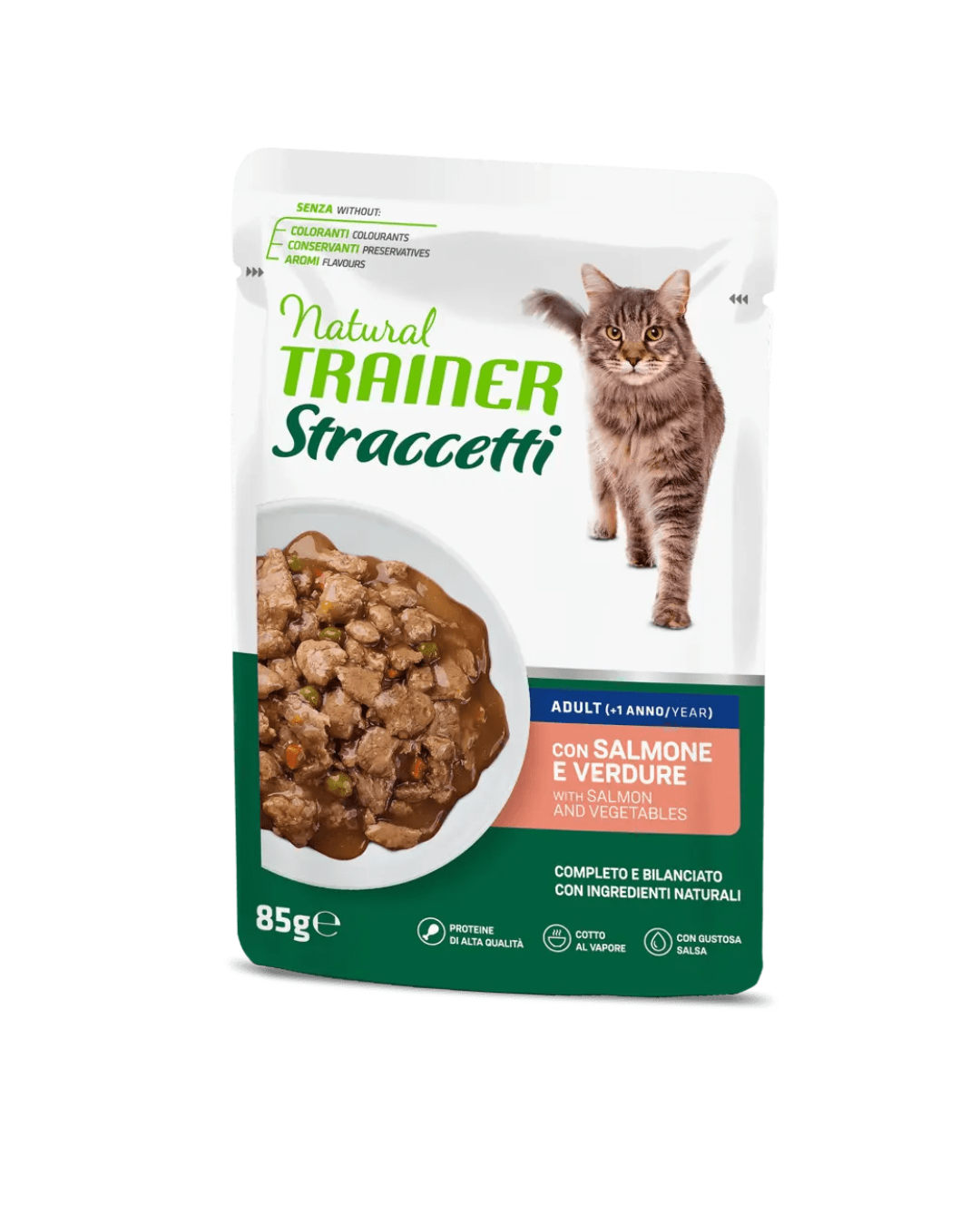 Natural Trainer - Straccetti per Gatto Sterilizzato con Salmone - 85 gr