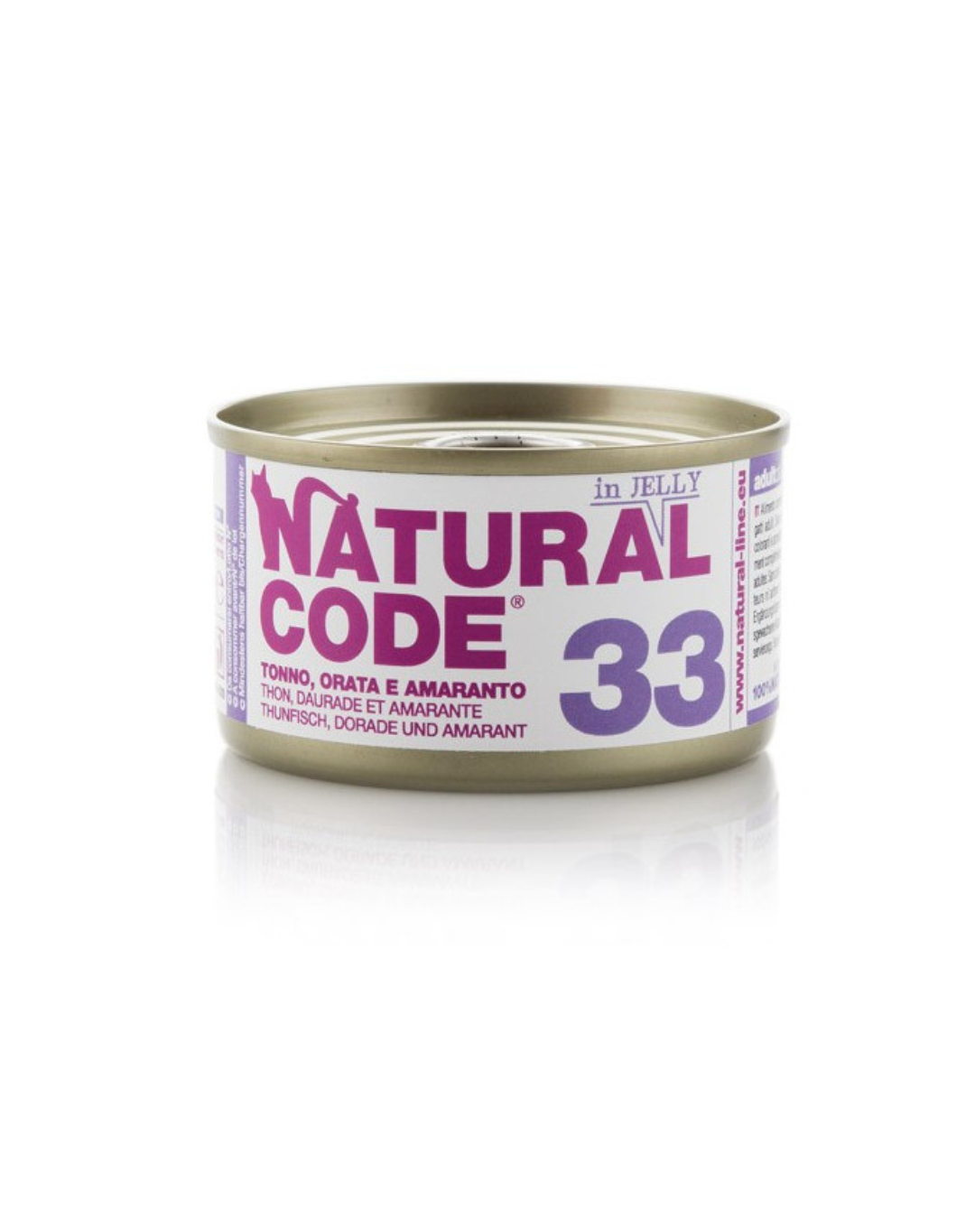 Natural code 33 - Straccetti per gatti - Tonno, Orata e Mela in Jelly - 85 gr - Rufee