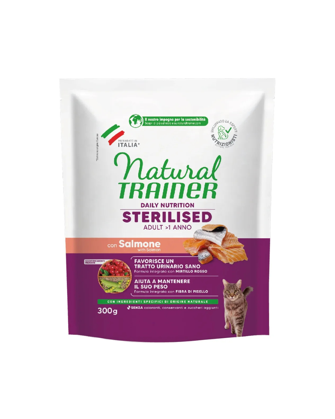 Natural trainer - Gatto Sterilizzato Con Salmone 300 gr