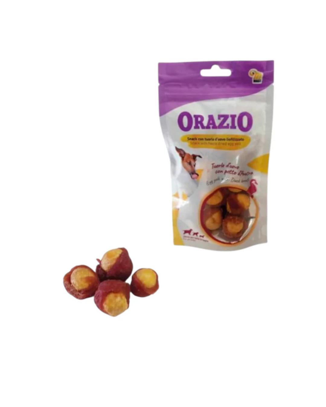 Orazio - Snack con Tuorlo D'Uovo Liofilizzato e Petto D'Anatra 80g
