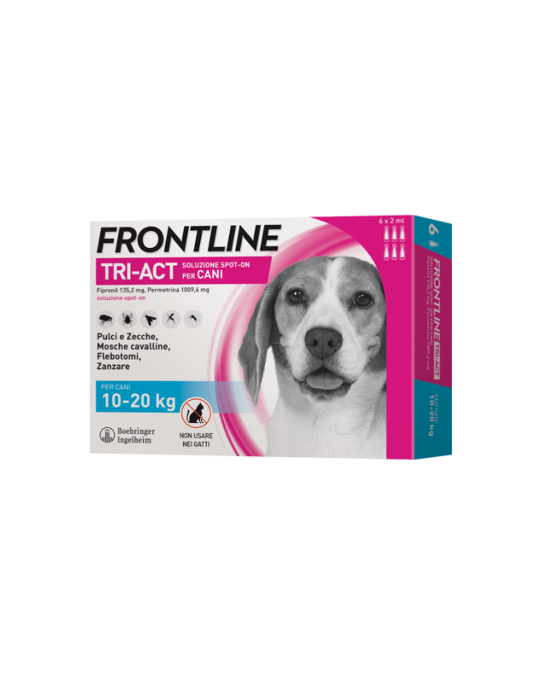 Frontline Tri - Act Spot On - For Dogs 10 - 20 kg 6 Pipettes 