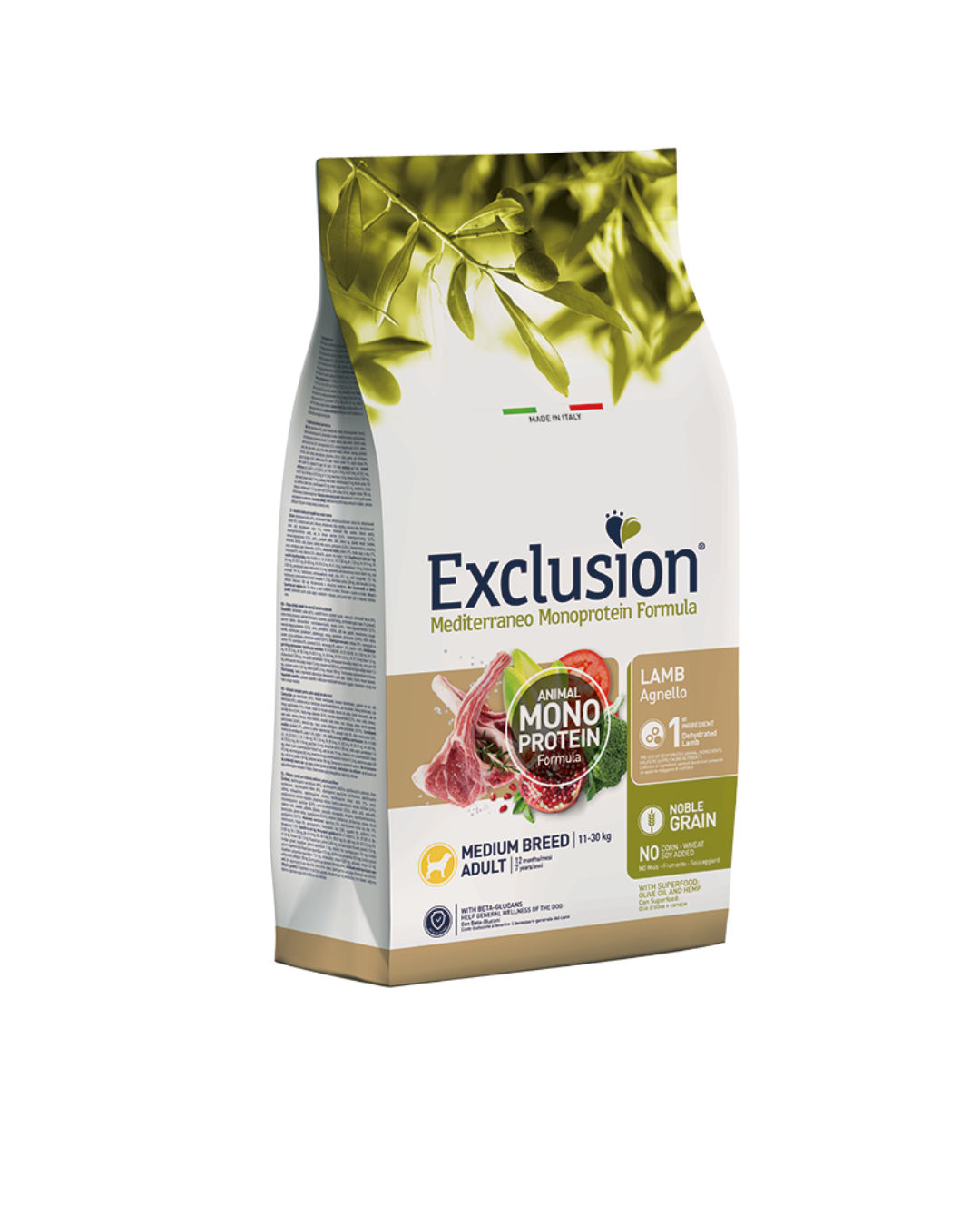 Exclusion - Monoproteico Noble Grain Adult Medium - Agnello 3kg