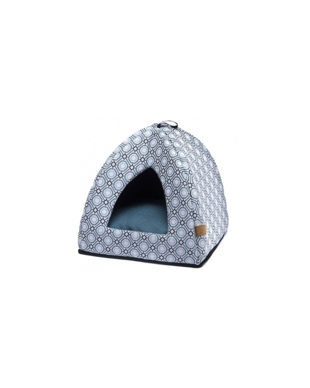 Leopet - Piramide Igloo Cleo Geometrico Turchese 40x40x40h - con Cuscino Estraibile