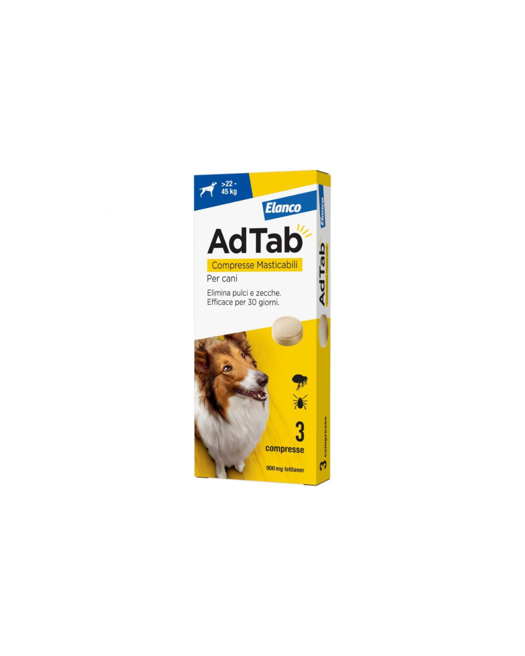 AdTab - Elanco - 3 Chewable Antiparasitic Tablets for Dogs 22 - 55 kg