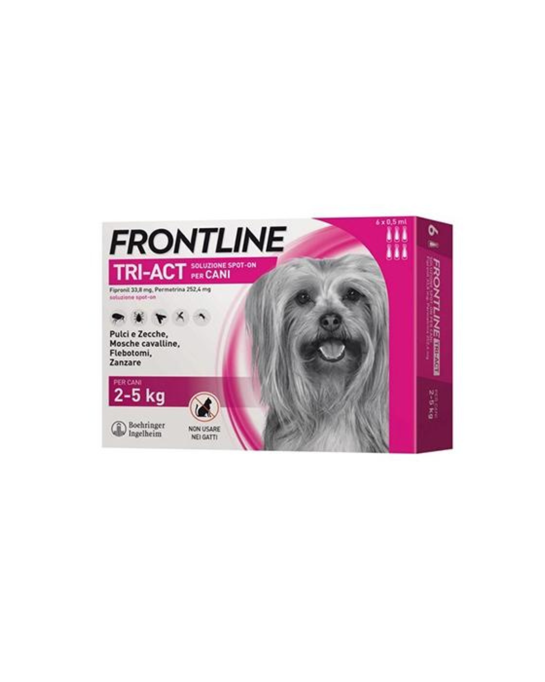 Frontline Tri - Act Spot On - For Dogs 2 - 5 kg - 6 Pipettes