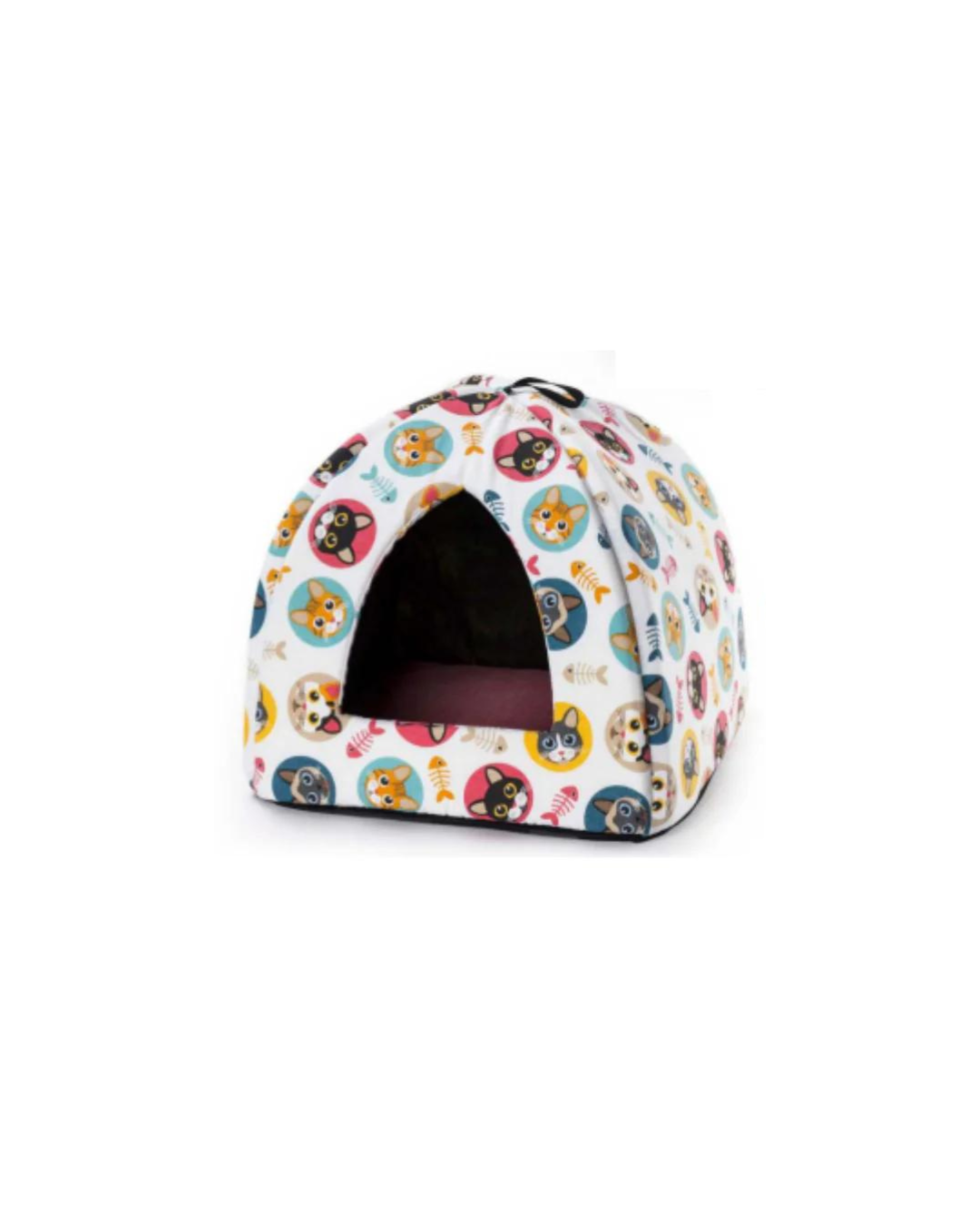 Leopet - Piramide Igloo Cleo Multicolor 40x40x40h - con Cuscino Estraibile