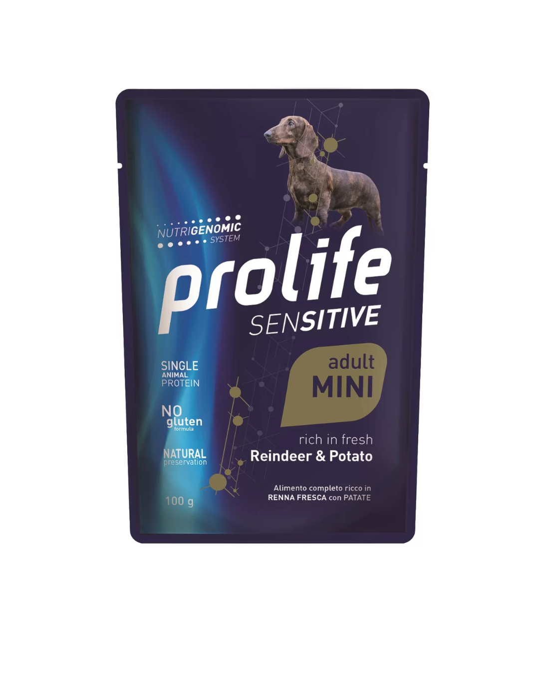 Prolife - Adult Sensitive Mini Dog Smart - Renna e Patate - Umido in Bustina 100 gr