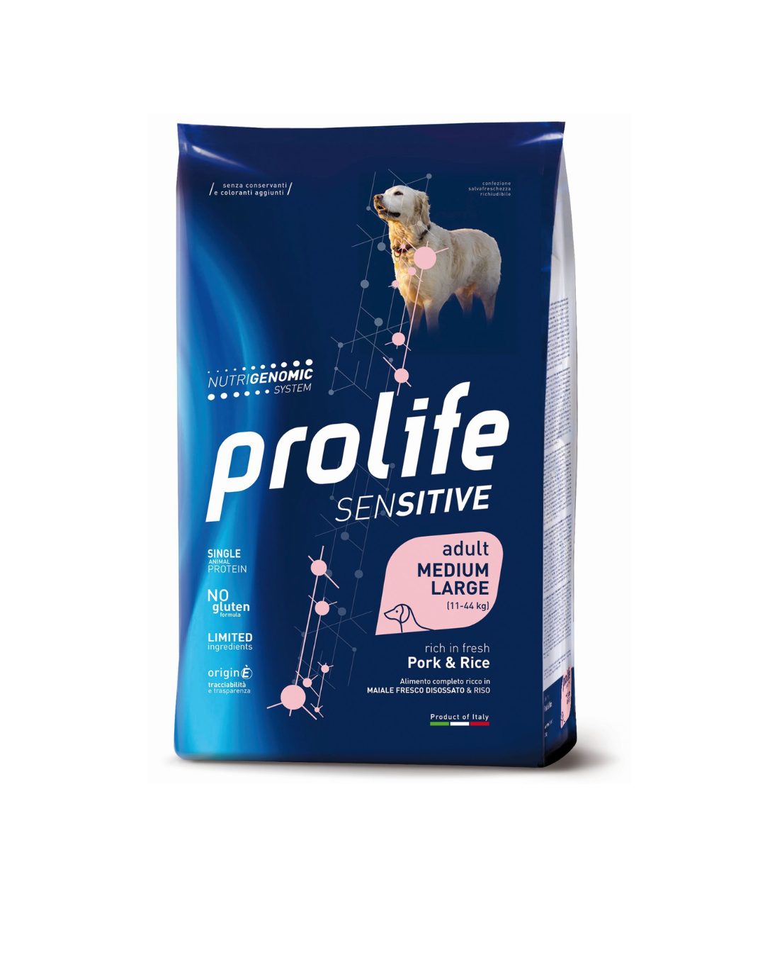 Prolife - Dog Sensitive Adult Medium / Large - Maiale e Riso 10 kg