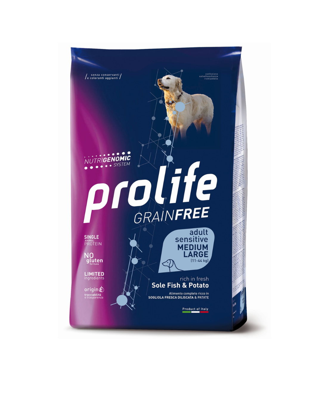 Prolife - Dog Sensitive Pesce e Patate Medium/Large 2,5kg