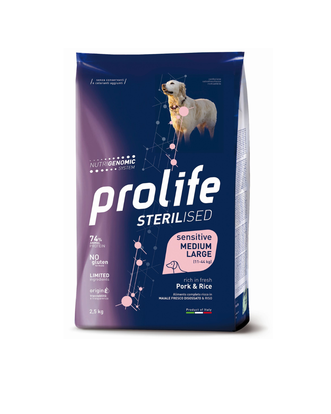 Prolife - Dog Sterilizzato Sensitive - Adult Medium / Large - Maiale e Riso 2,5 kg