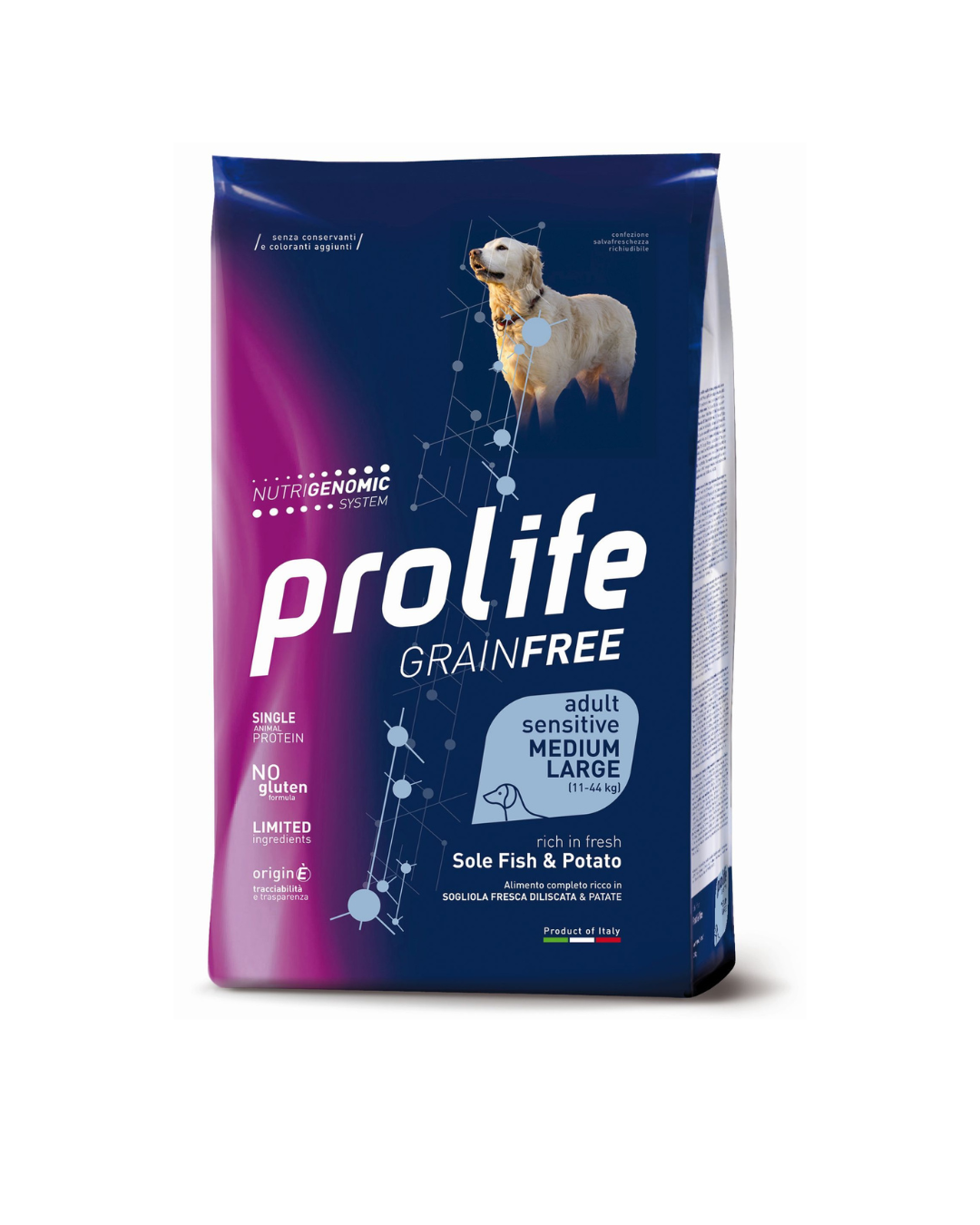 Prolife - Grain Free Sensitive Adult Medium Large - Sole and Potatoes 10kg