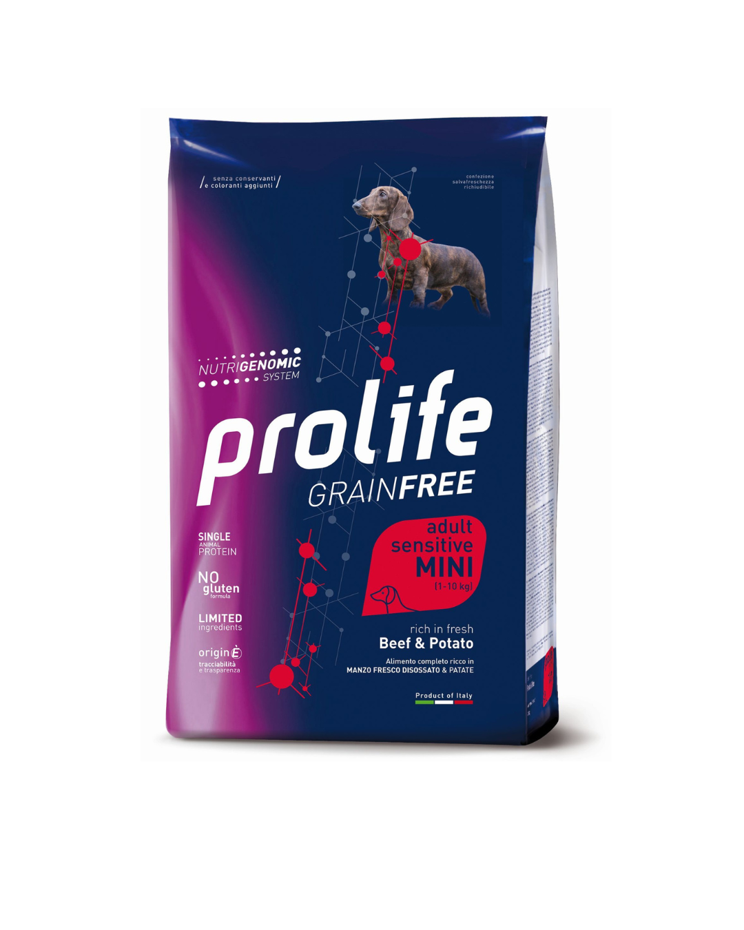 Prolife - Grain Free Sensitive Cane Adult Mini - Manzo e Patate 600 g