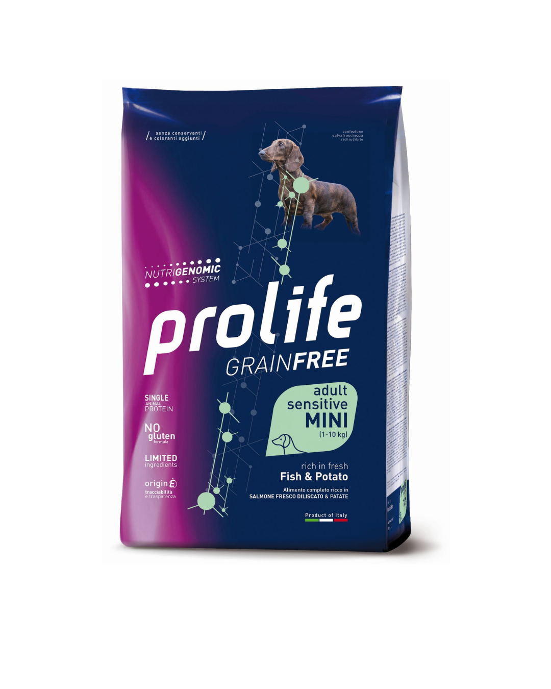 Prolife - Grain Free Sensitive Cane Adult Mini - Salmone e Patate 600 g