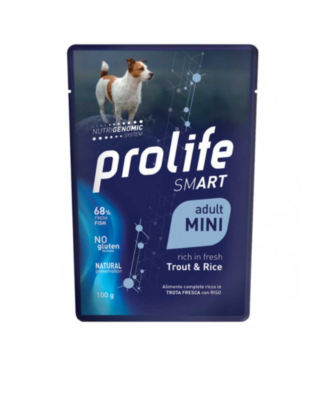 Prolife - Smart Sensitive Adult Mini Trota e Riso - Umido in Bustina 100 gr