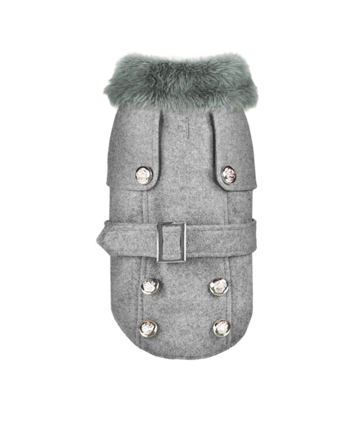 Record - Cappotto per Cani Audrey Grigio 45cm L (Lunghezza Dorso)